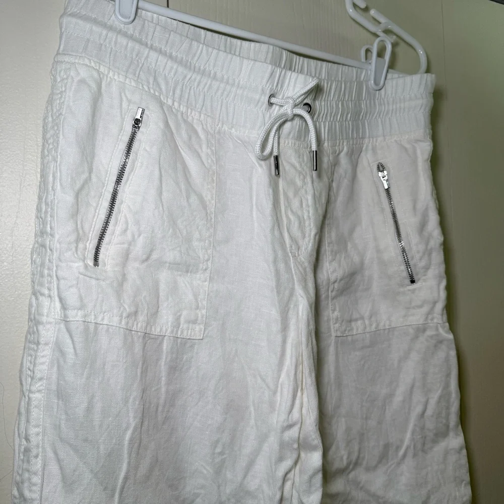 Athleta White Cabo Linen Wide Leg Pants - Picture 3 of 7